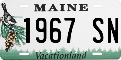 ME license plate 1967SN