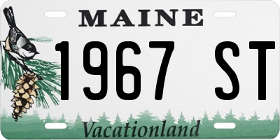 ME license plate 1967ST