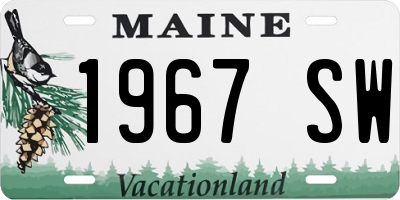 ME license plate 1967SW