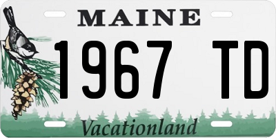 ME license plate 1967TD