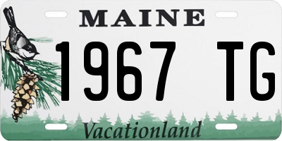 ME license plate 1967TG