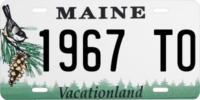 ME license plate 1967TO