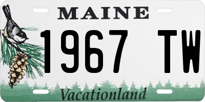ME license plate 1967TW