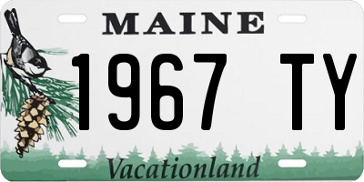 ME license plate 1967TY