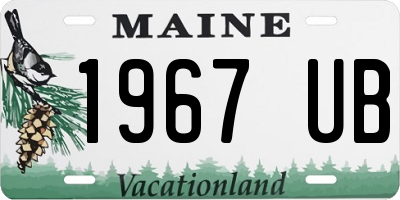 ME license plate 1967UB