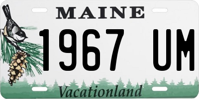 ME license plate 1967UM