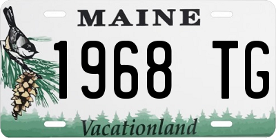 ME license plate 1968TG