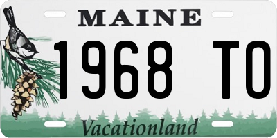 ME license plate 1968TO