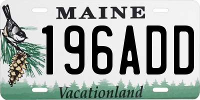 ME license plate 196ADD