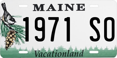 ME license plate 1971SO