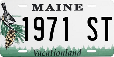 ME license plate 1971ST
