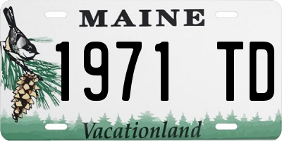 ME license plate 1971TD