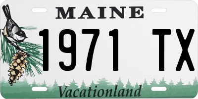 ME license plate 1971TX