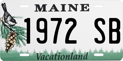 ME license plate 1972SB