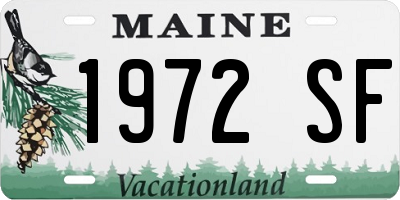 ME license plate 1972SF