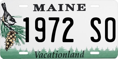 ME license plate 1972SO