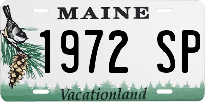 ME license plate 1972SP