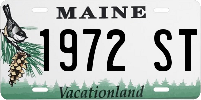 ME license plate 1972ST