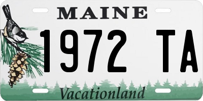 ME license plate 1972TA