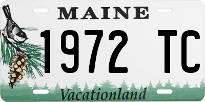 ME license plate 1972TC