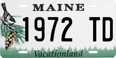 ME license plate 1972TD