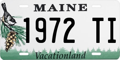 ME license plate 1972TI