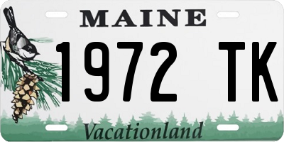 ME license plate 1972TK