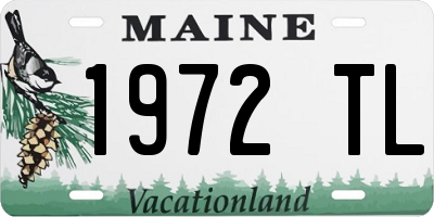 ME license plate 1972TL