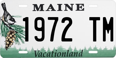 ME license plate 1972TM