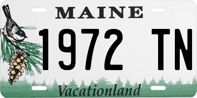 ME license plate 1972TN