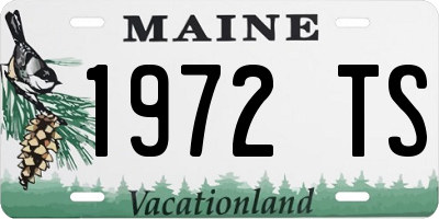 ME license plate 1972TS