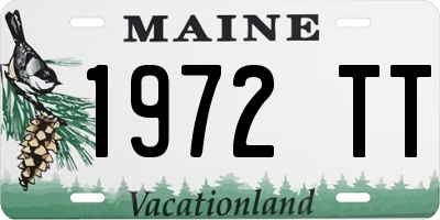 ME license plate 1972TT