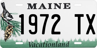 ME license plate 1972TX