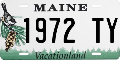ME license plate 1972TY
