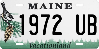 ME license plate 1972UB