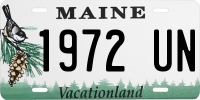 ME license plate 1972UN