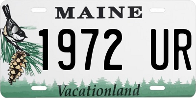 ME license plate 1972UR