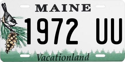 ME license plate 1972UU