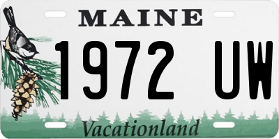 ME license plate 1972UW