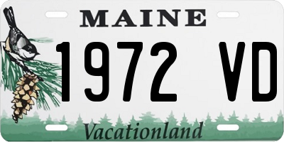 ME license plate 1972VD