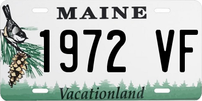 ME license plate 1972VF