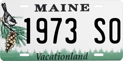 ME license plate 1973SO