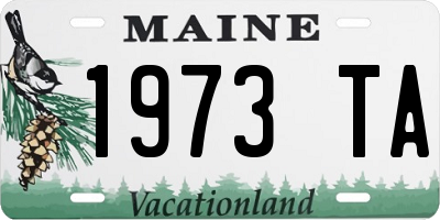 ME license plate 1973TA