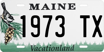 ME license plate 1973TX