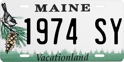 ME license plate 1974SY