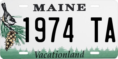 ME license plate 1974TA
