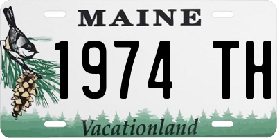 ME license plate 1974TH