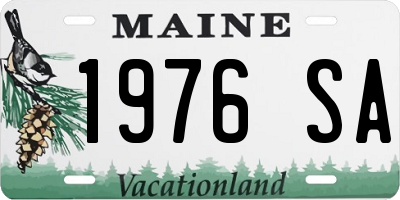 ME license plate 1976SA