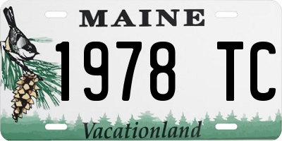 ME license plate 1978TC