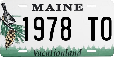 ME license plate 1978TO